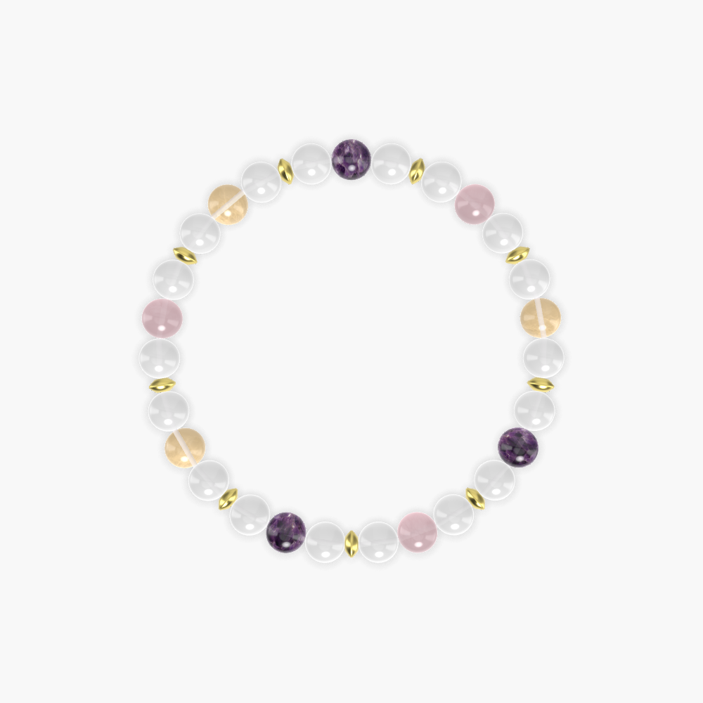 White Jade, Rose Quartz, Amethyst and More Gemstone Bracelet