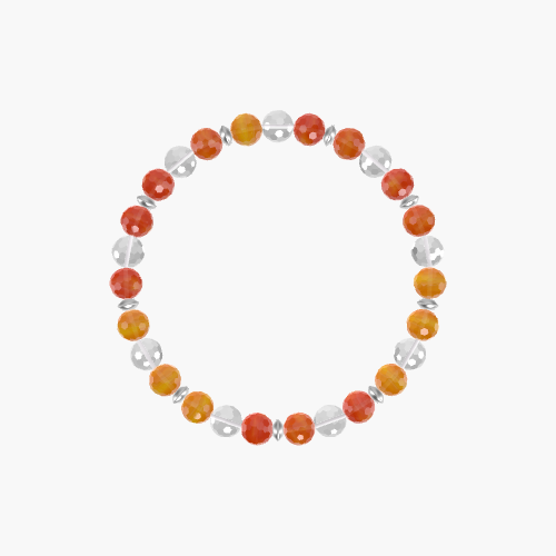 Carnelian and Clear Quartz Bracelet