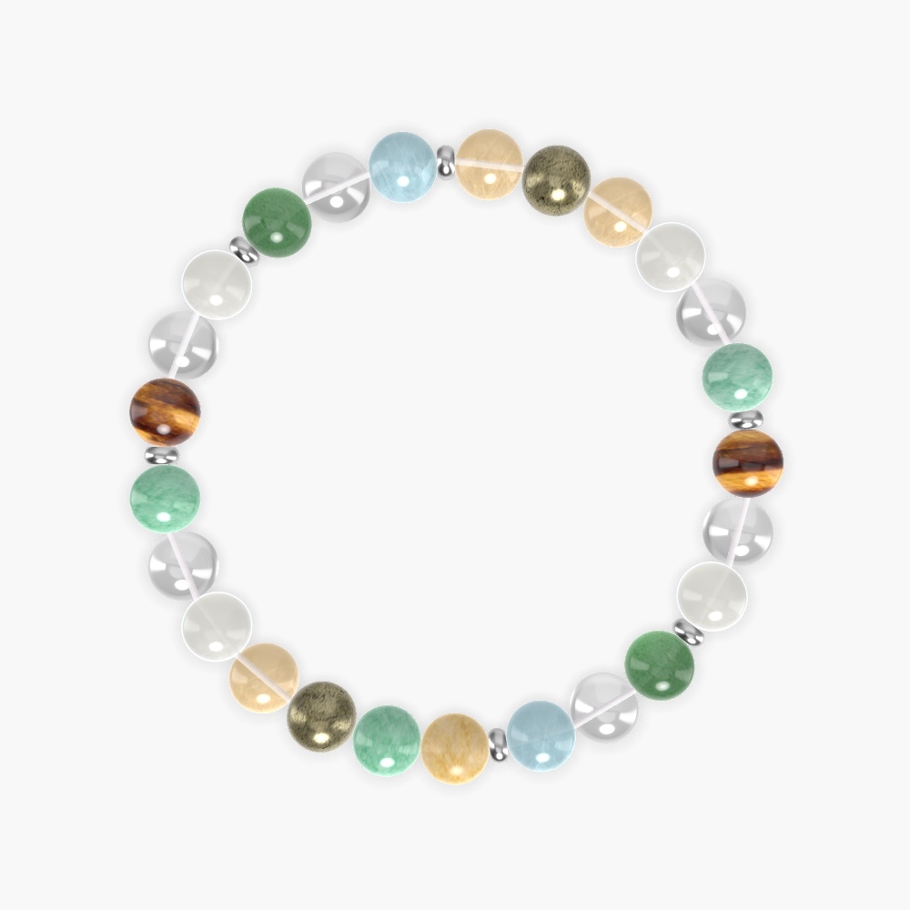 Clear Quartz, Moonstone, Green Jade and more Gemstone Bracelet