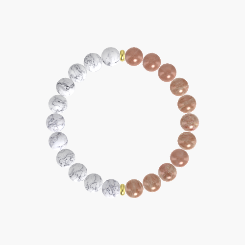 Sunstone and Howlite Bracelet