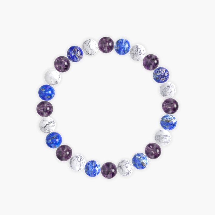 Amethyst, Howlite and Lapis Lazuli Bracelet