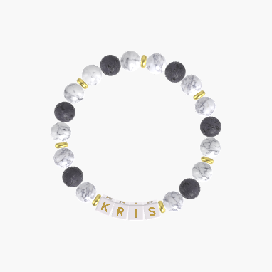 Howlite and Lava Rock Bracelet