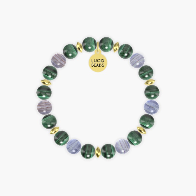 Malachite and Blue Lace Agate Bracelet