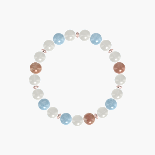 Moonstone, Aquamarine and Sunstone Bracelet