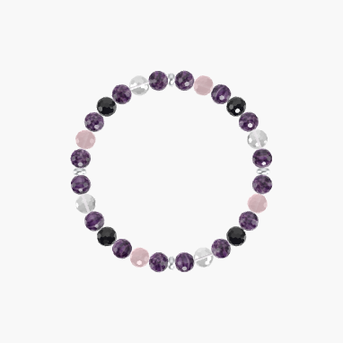 Amethyst, Clear Quartz, Black Tourmaline and More Gemstone Bracelet