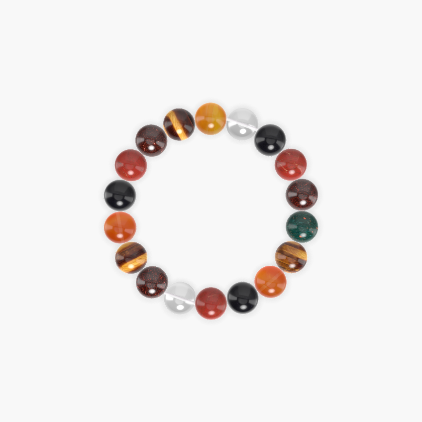 Red Jasper, Black Obsidian, Carnelian and more Gemstone Bracelet