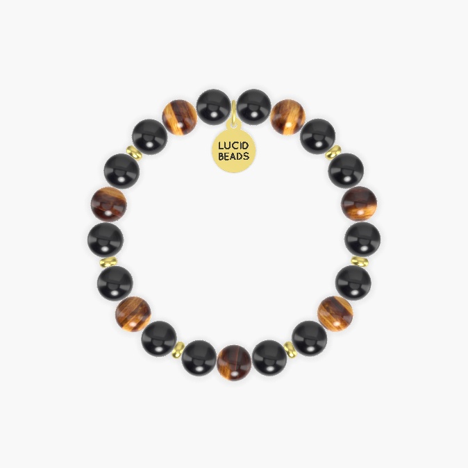 Black Tourmaline and Tiger Eye Bracelet