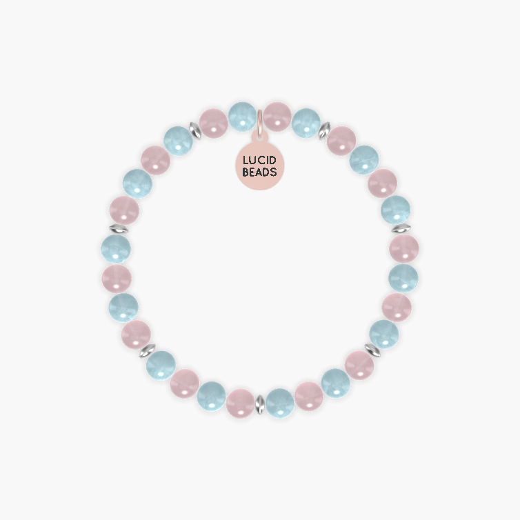 Aquamarine and Rose Quartz Bracelet