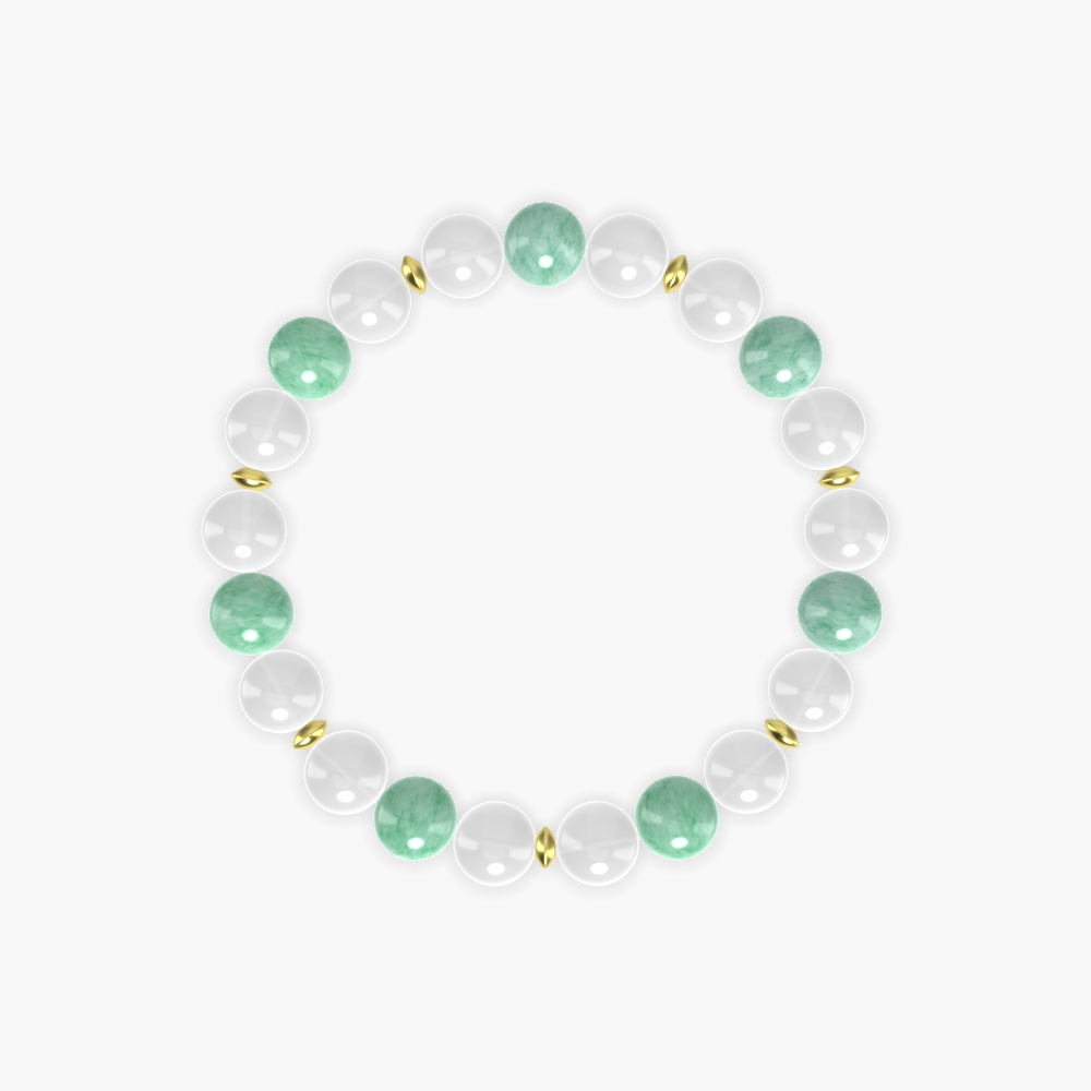 White Jade and Green Jade Gemstone Bracelet