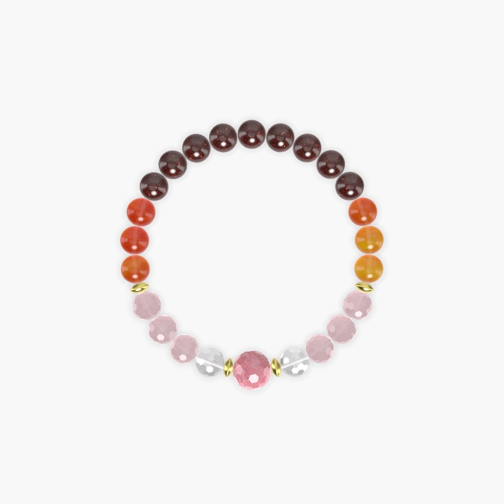 Garnet, Rose Quartz, Carnelian and more Gemstone Bracelet