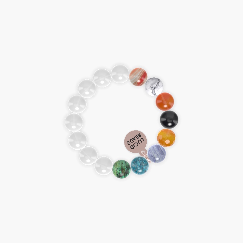 White Jade, Carnelian, African Turquoise and more Gemstone Bracelet