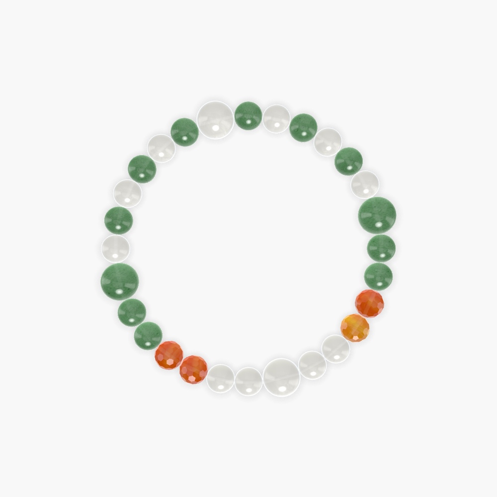 Moonstone, Aventurine and Carnelian Bracelet