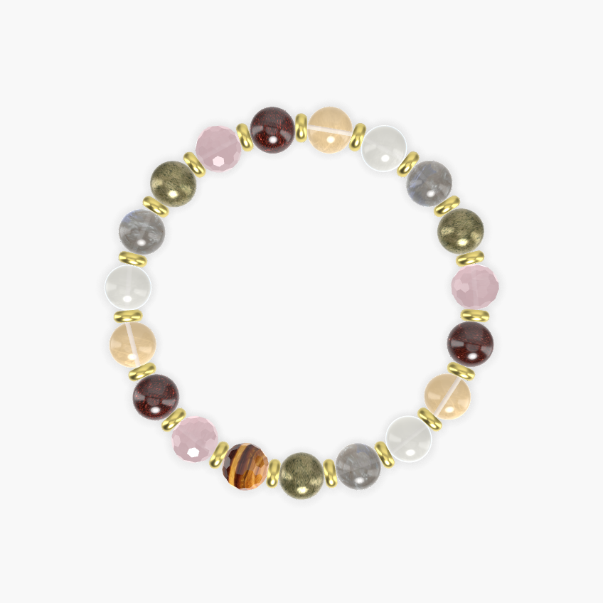 Pyrite, Labradorite, Moonstone and more Gemstone Bracelet