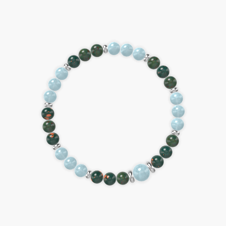 Bloodstone and Aquamarine Bracelet