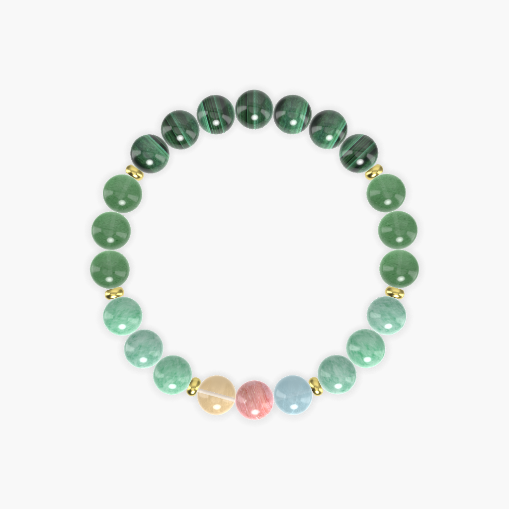 Malachite, Green Jade, Aventurine and more Gemstone Bracelet