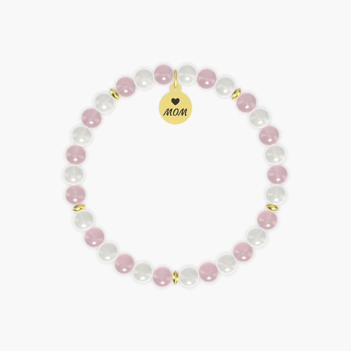 Moonstone and Rose Quartz Bracelet