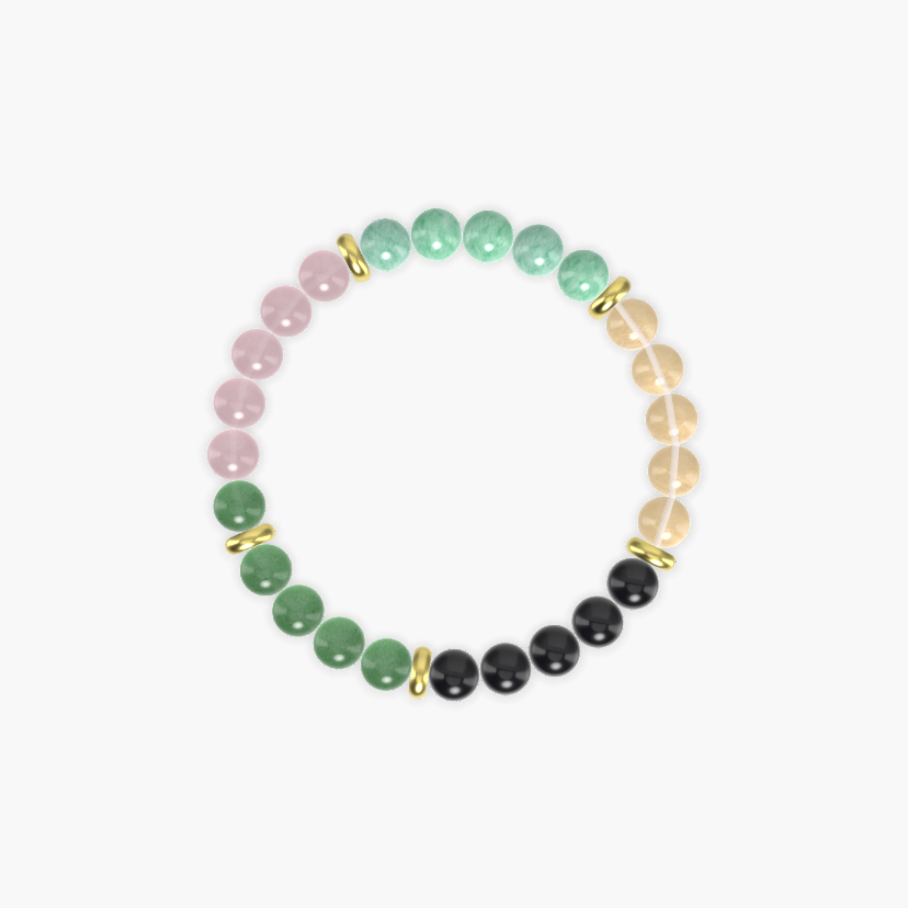 Black Obsidian, Citrine, Green Jade and more Gemstone Bracelet