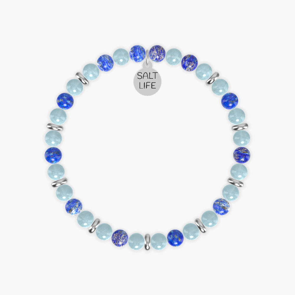 Aquamarine and Lapis Lazuli Bracelet