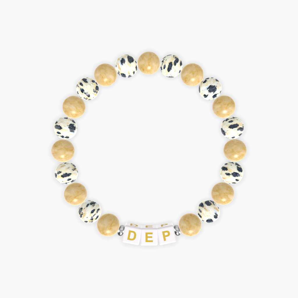 Yellow Jade and Dalmatian Jasper Bracelet