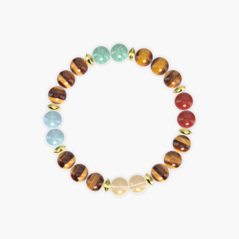 Tiger Eye, Citrine, Red Jasper and more Gemstone Bracelet