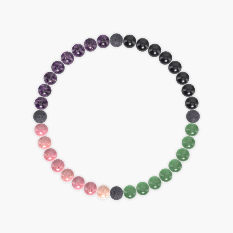 Aventurine, Black Tourmaline, Amethyst and more Gemstone Bracelet