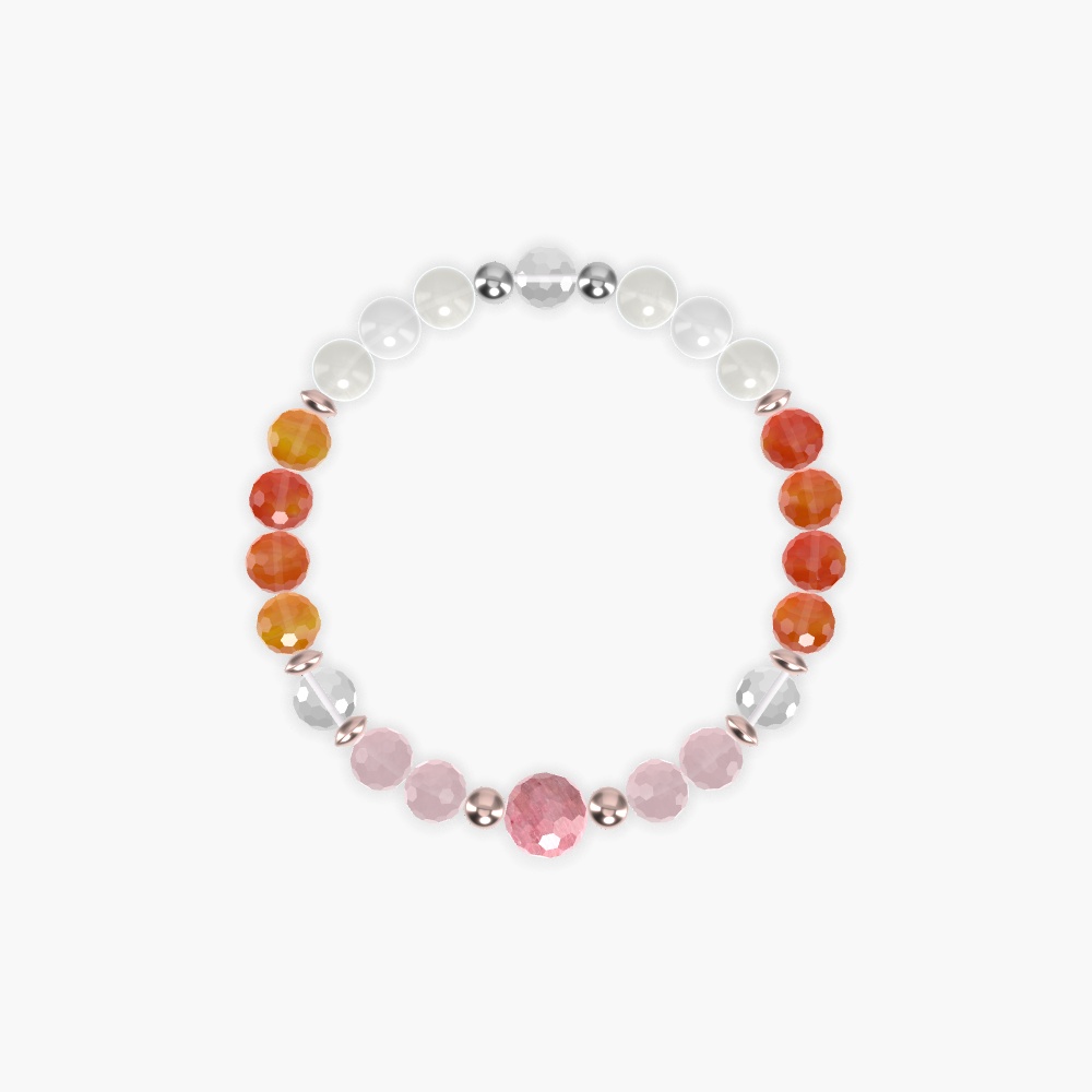 Carnelian, Rose Quartz, Moonstone and more Gemstone Bracelet
