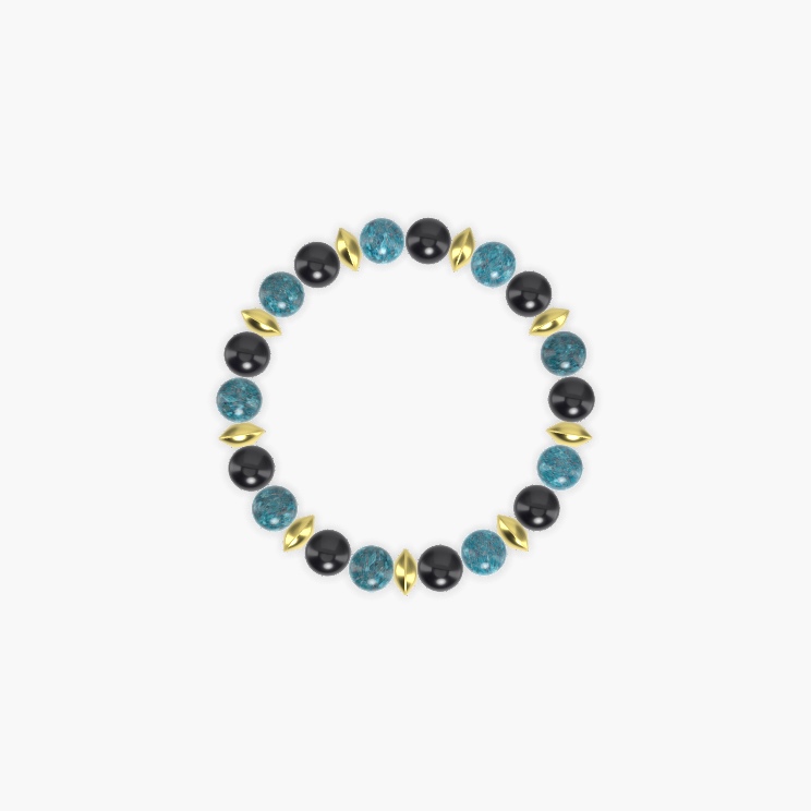 Black Tourmaline and Apatite Bracelet