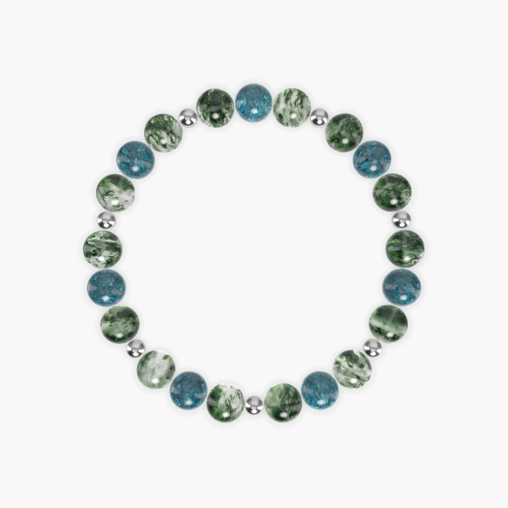 Moss Agate and Apatite Bracelet