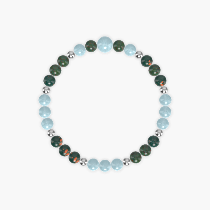 Bloodstone and Aquamarine Bracelet