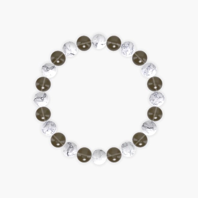 Howlite and Smoky Quartz Bracelet