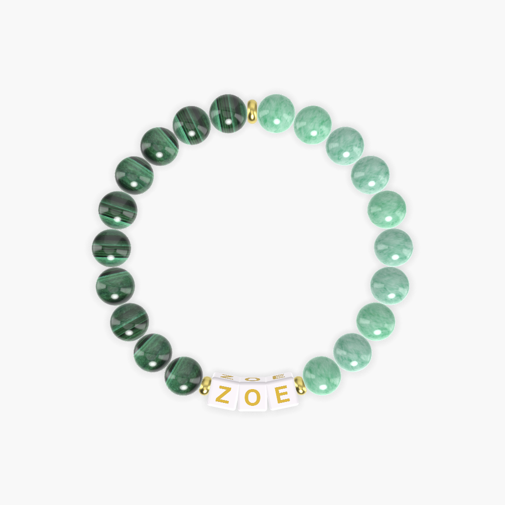 Green Jade and Malachite Bracelet