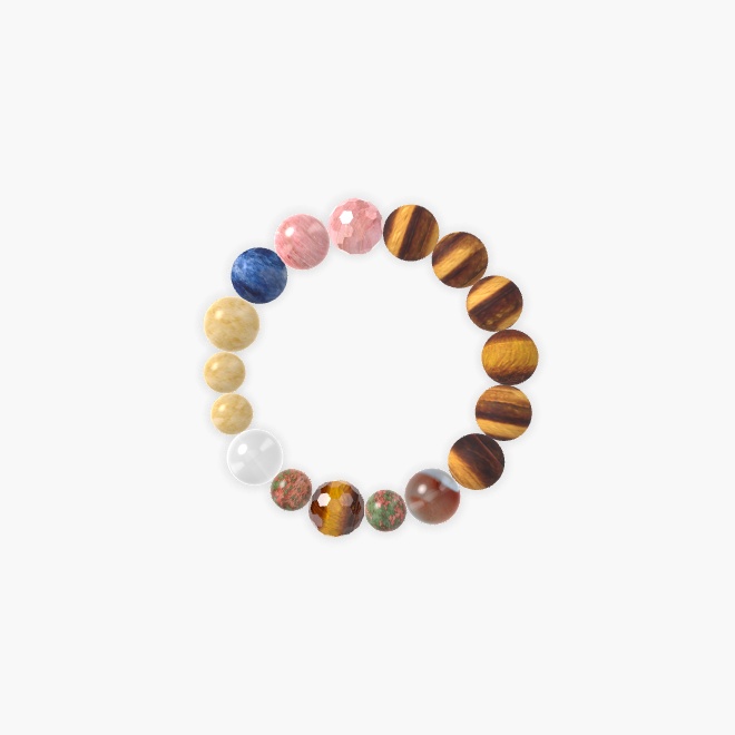Tiger Eye, Yellow Jade, Unakite and more Gemstone Bracelet