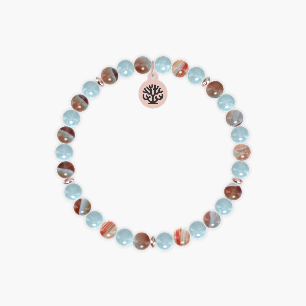 Reef Guardian - Aquamarine and Sardonyx Bracelet