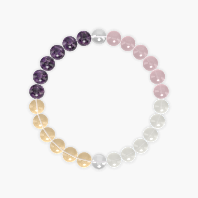 Moonstone, Rose Quartz, Amethyst and more Gemstone Bracelet