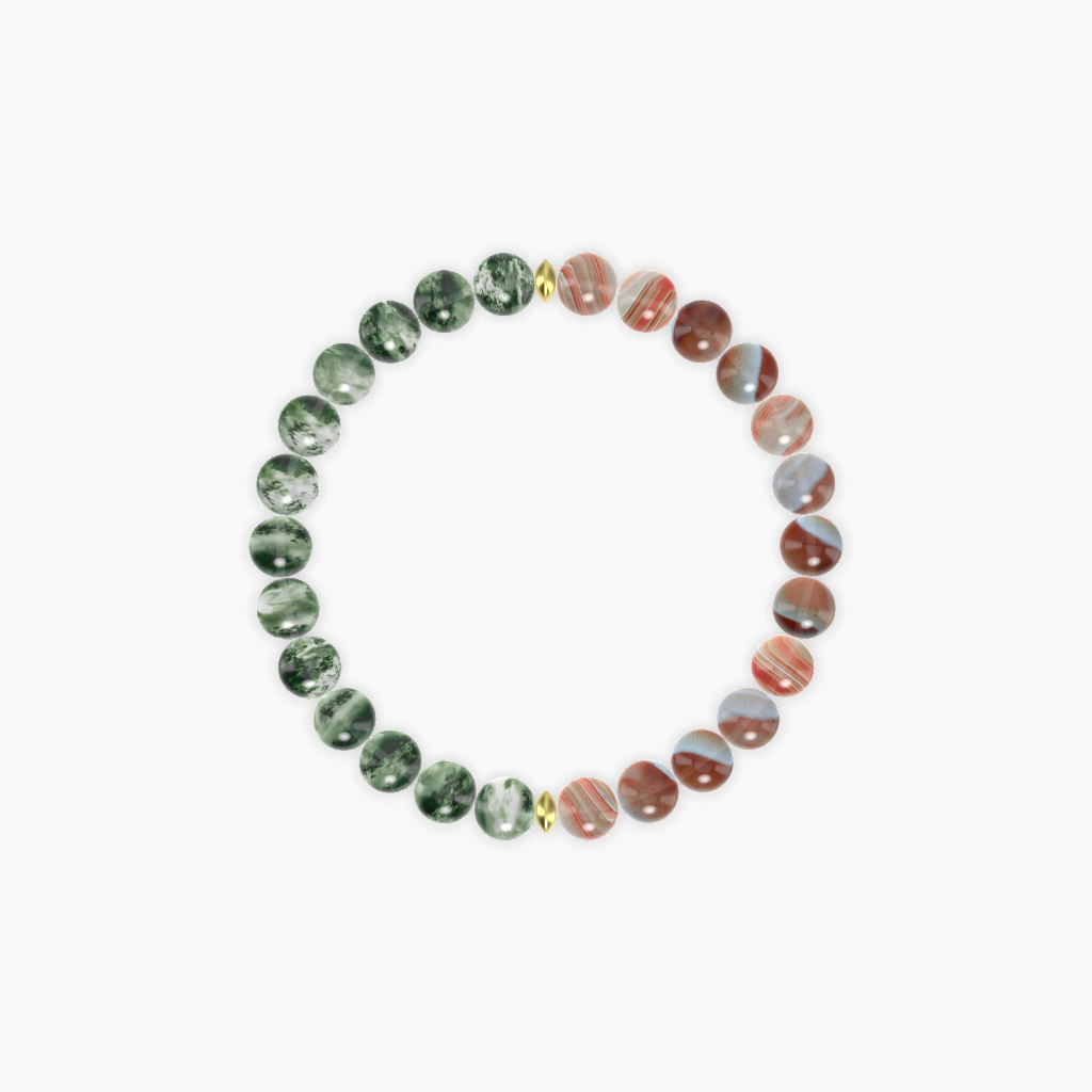 Sardonyx and Moss Agate Bracelet