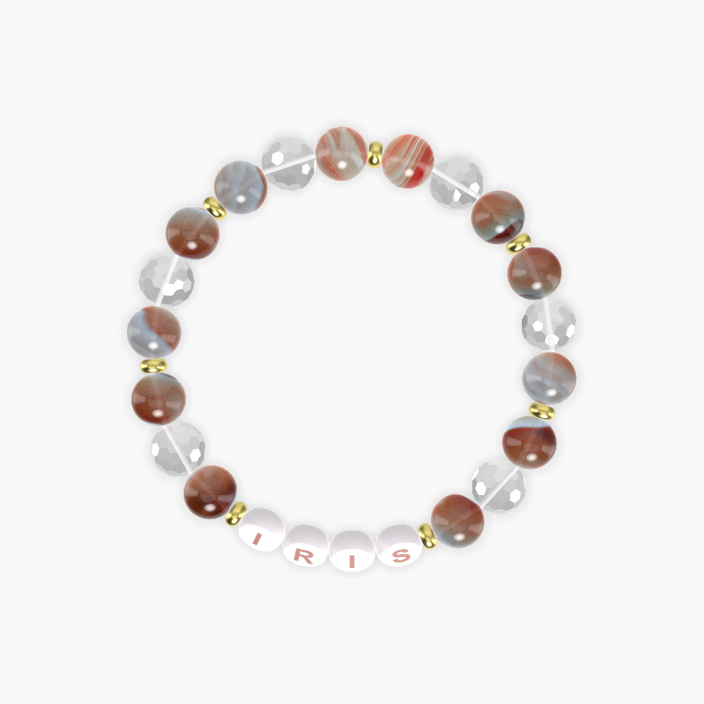 Sardonyx and Clear Quartz Bracelet