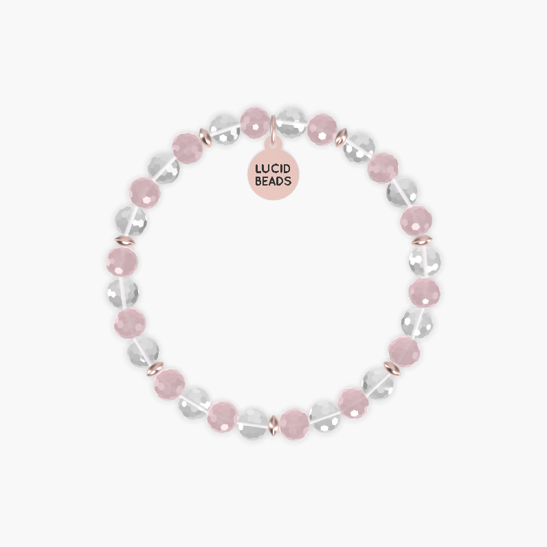 Rose Quartz and Clear Quartz Bracelet