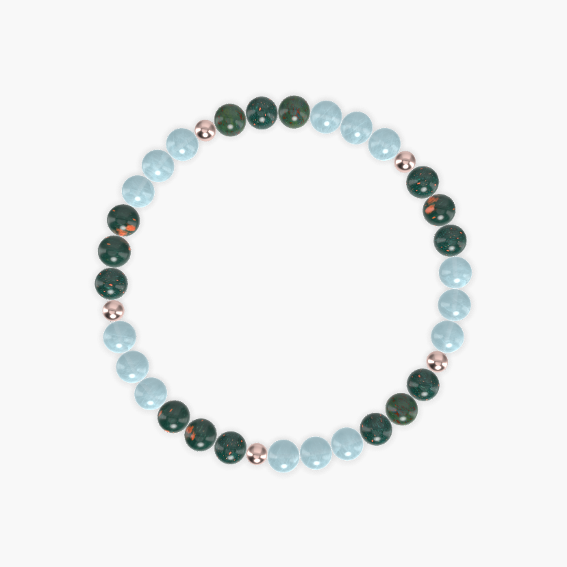 Aquamarine and Bloodstone Bracelet