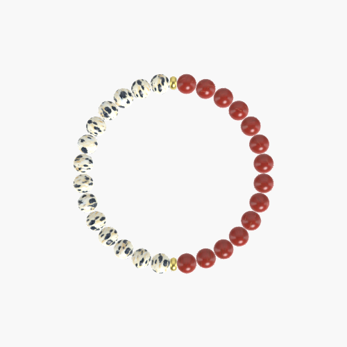 Red Jasper and Dalmatian Jasper Bracelet