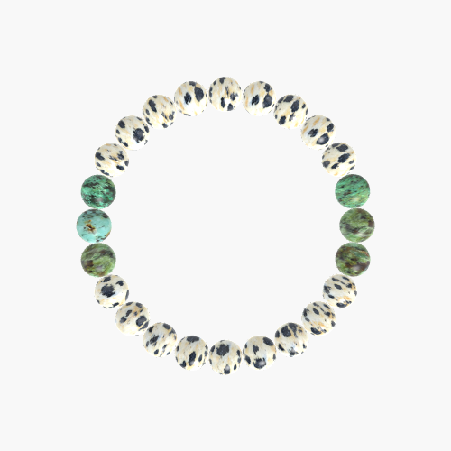 Dalmatian Jasper and African Turquoise Bracelet