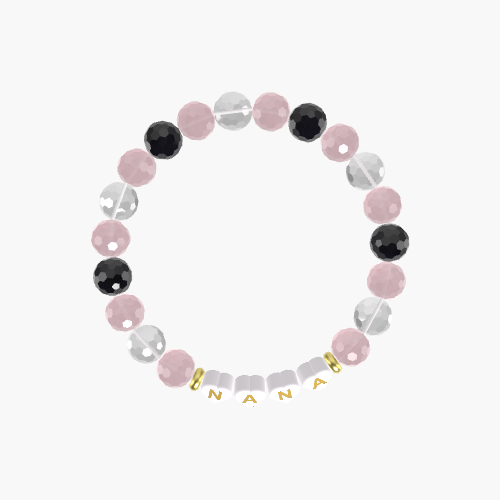 Rose Quartz, Clear Quartz and Black Tourmaline Bracelet