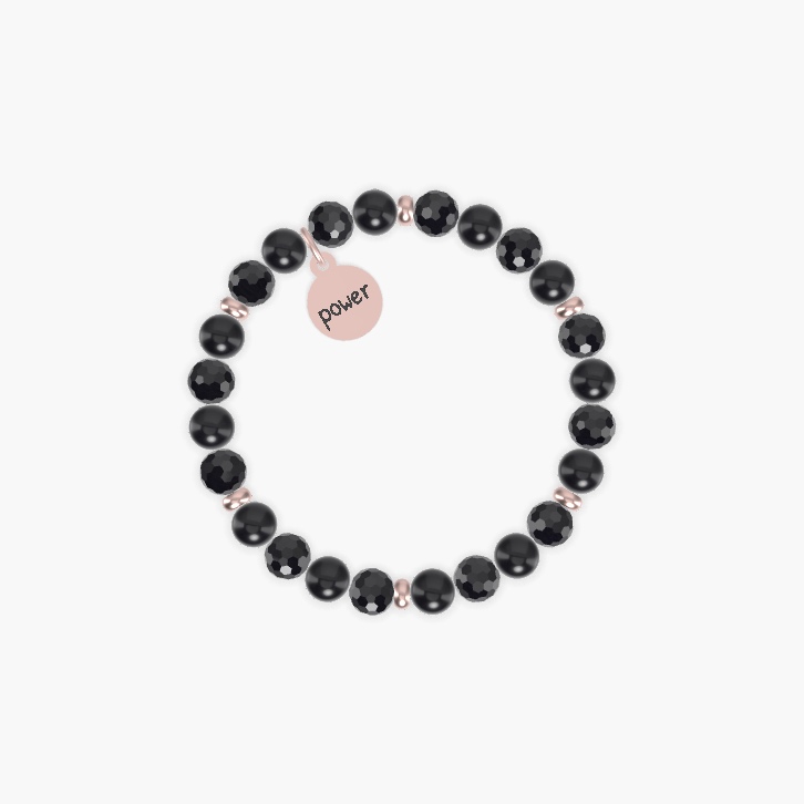 Black Obsidian and Black Tourmaline Bracelet