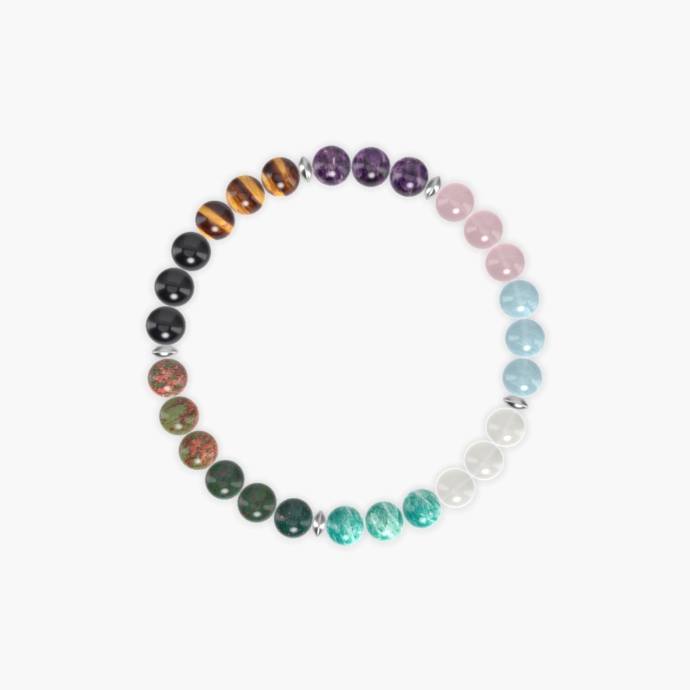 Amazonite, Moonstone, Aquamarine and more Gemstone Bracelet