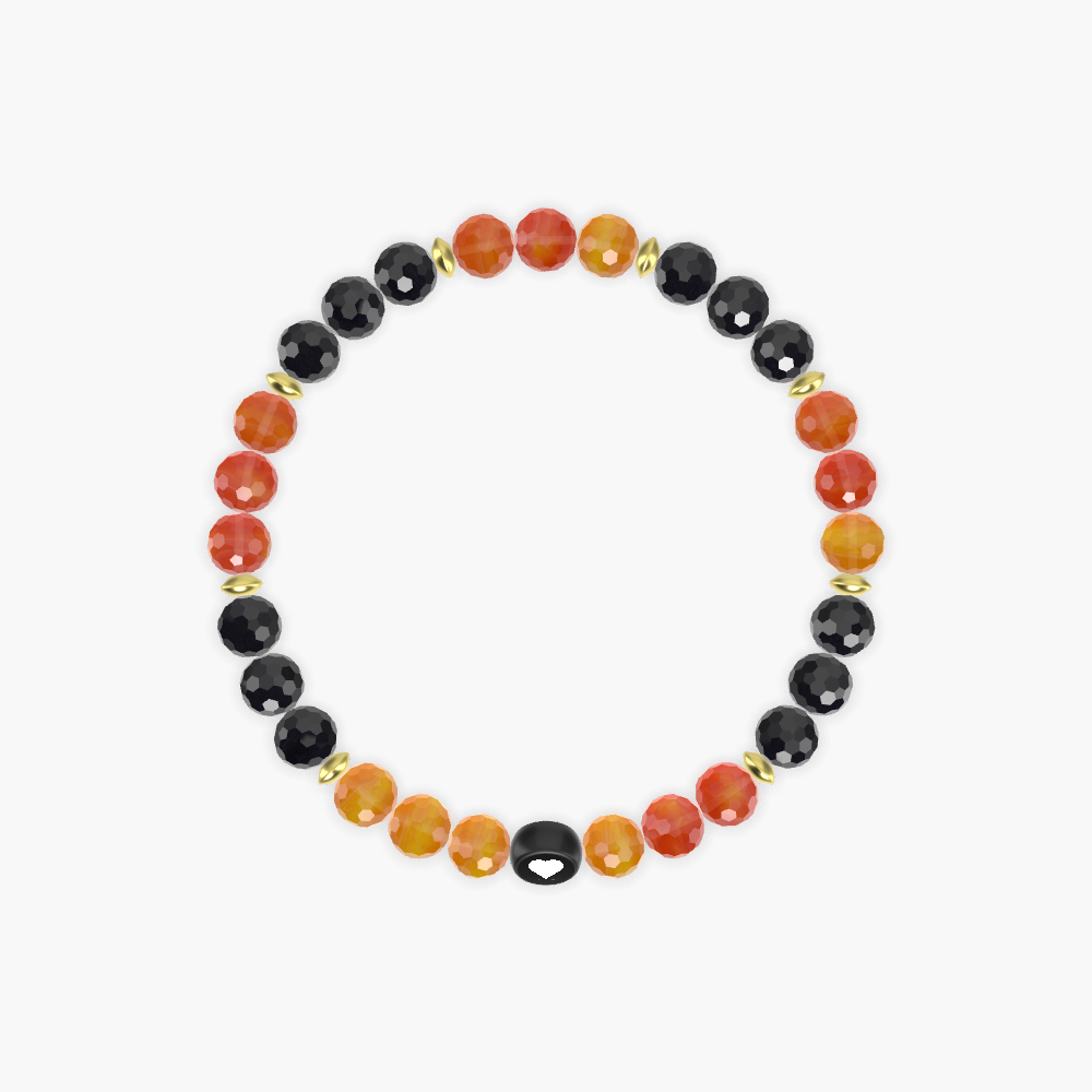 Halloween - Carnelian and Black Tourmaline Bracelet