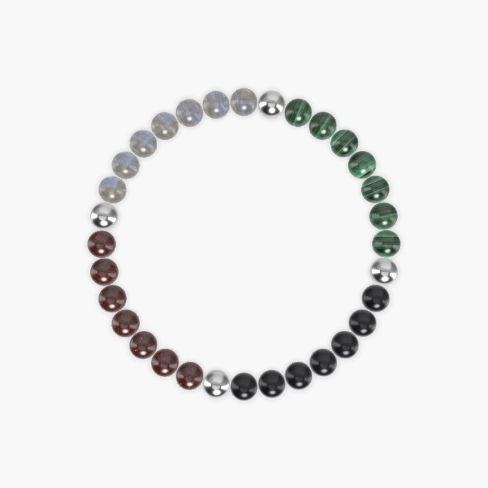 Black Obsidian, Malachite, Labradorite and more Gemstone Bracelet