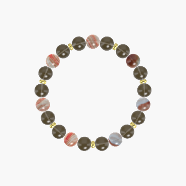 Smoky Quartz and Sardonyx Bracelet