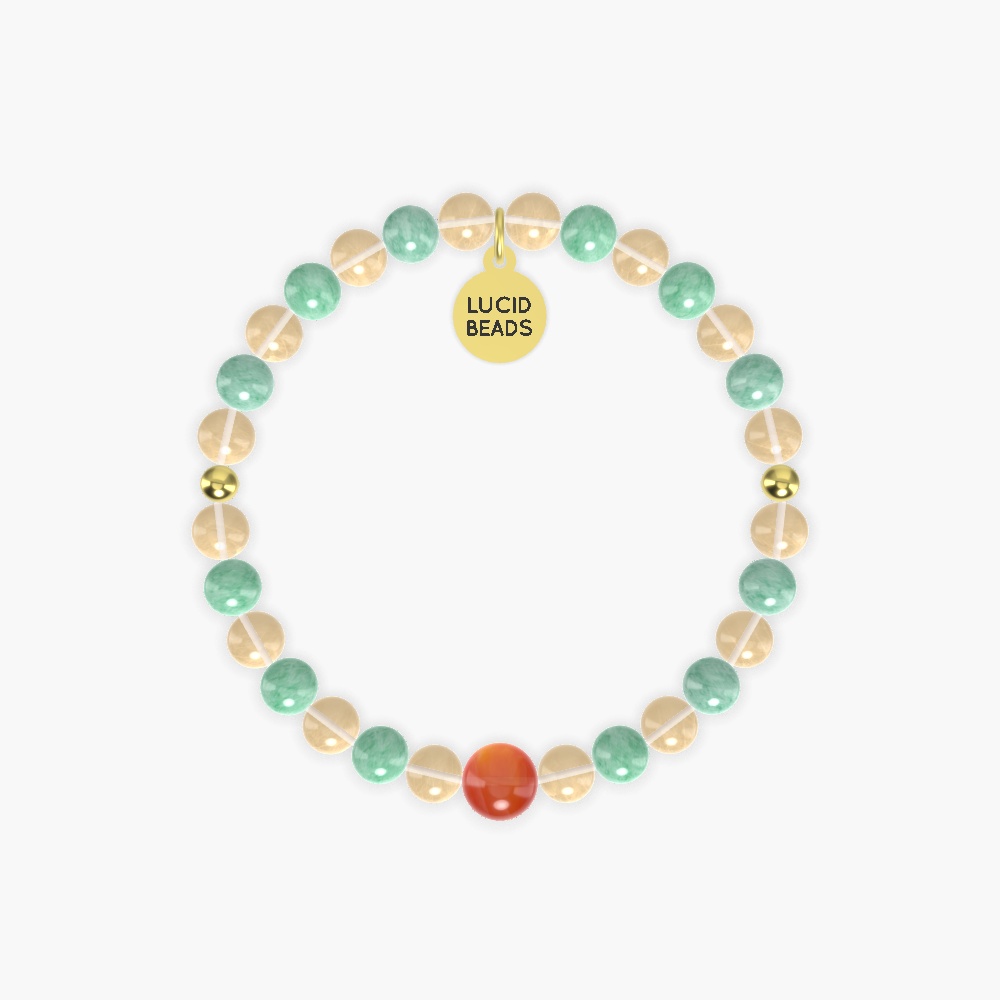 Citrine, Green Jade and Carnelian Bracelet