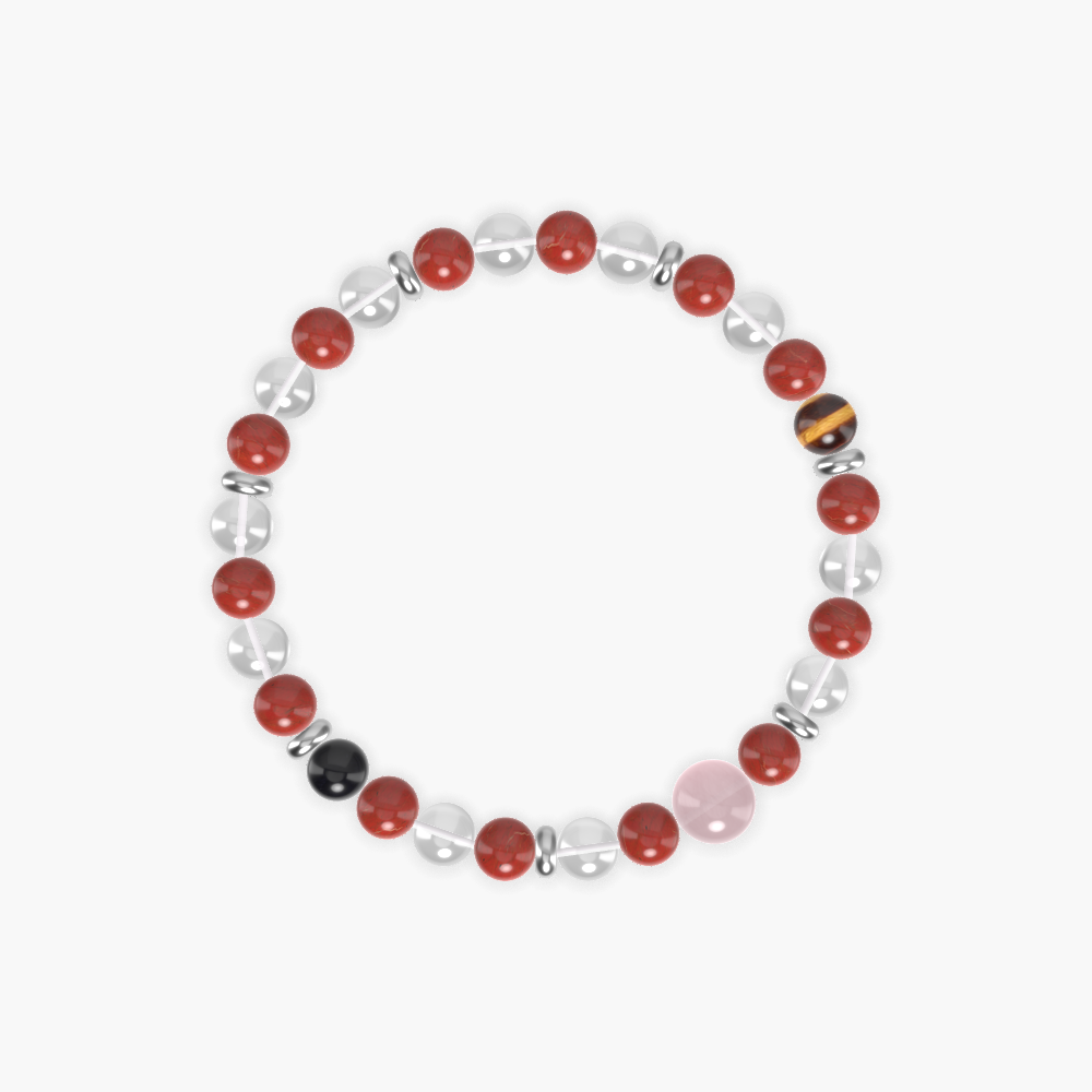 Red Jasper, Clear Quartz, Rose Quartz and more Gemstone Bracelet
