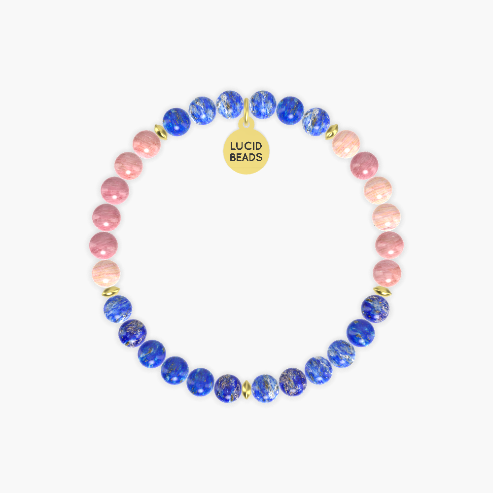 Unity Harmony Peace - Lapis Lazuli and Rhodonite Bracelet