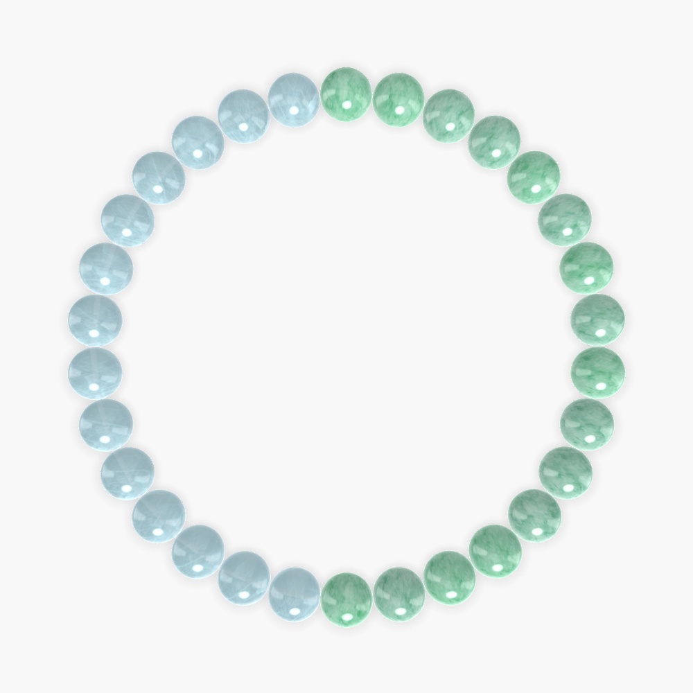 Green Jade and Aquamarine Bracelet
